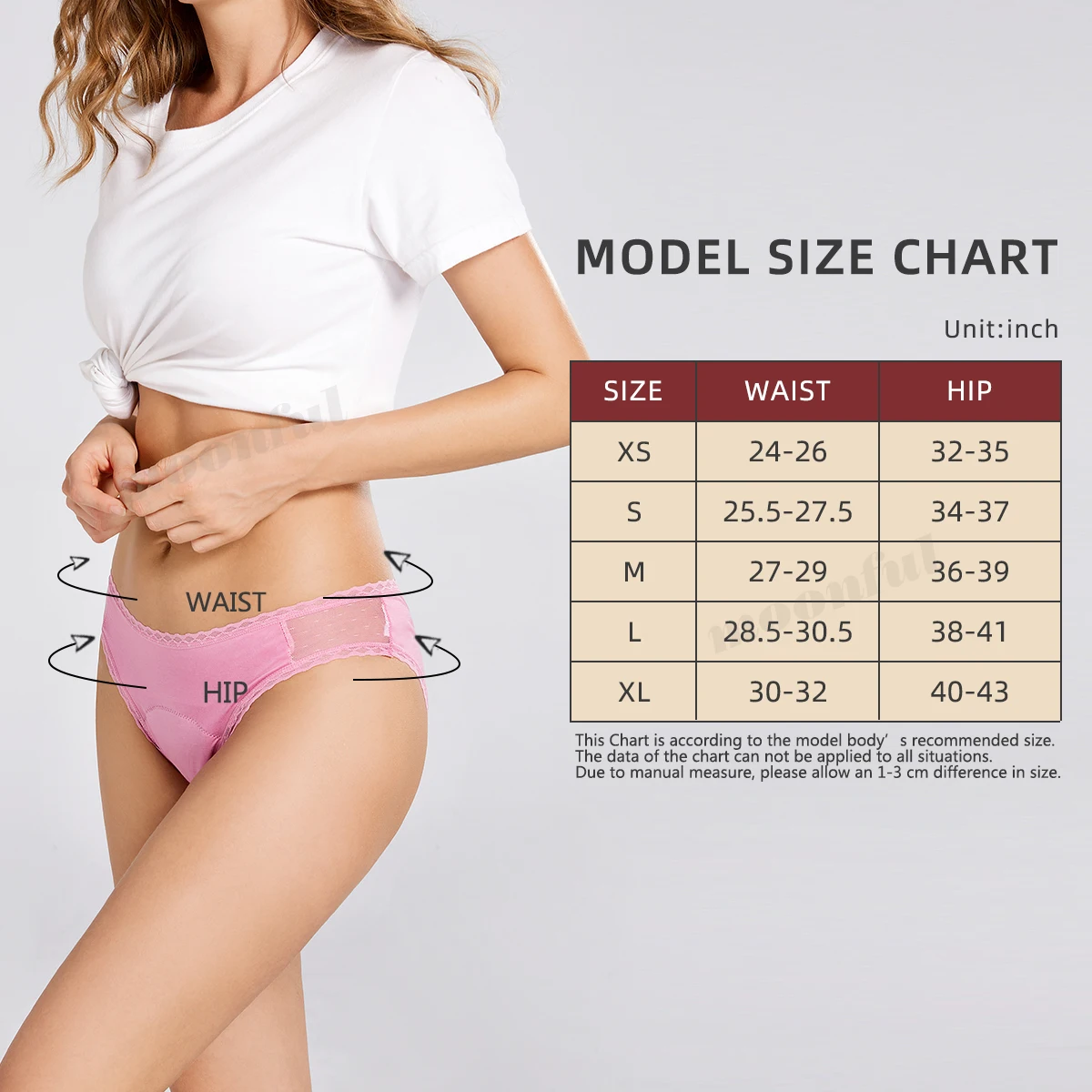 Bamboo Menstrual Panties for Women 4 Layer Absorbent Period Underwear Lace Bikini Leak Proof Culotte Menstruelle