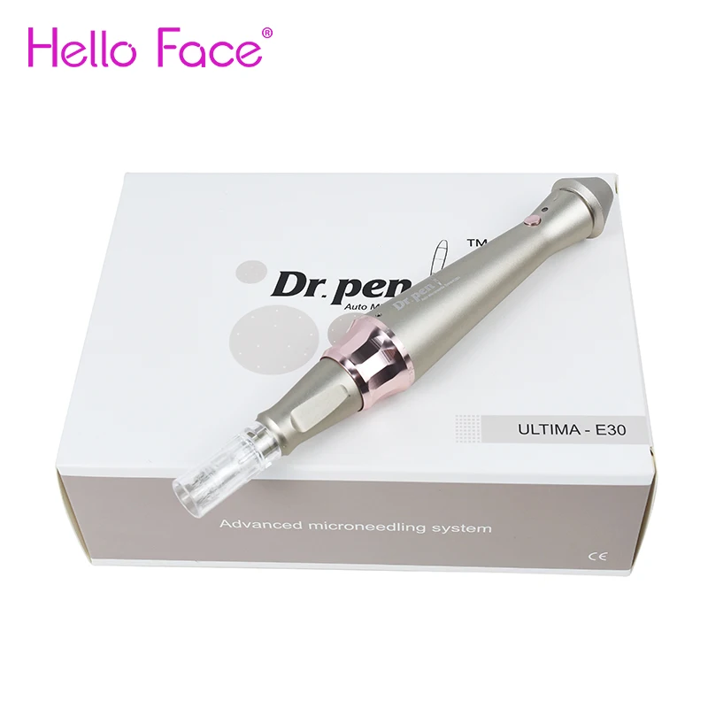 Dr. pen-pluma Derma dorada recargable Ultima E30-W, dispositivo de microagujas con 2 agujas de bayoneta de piezas, Original