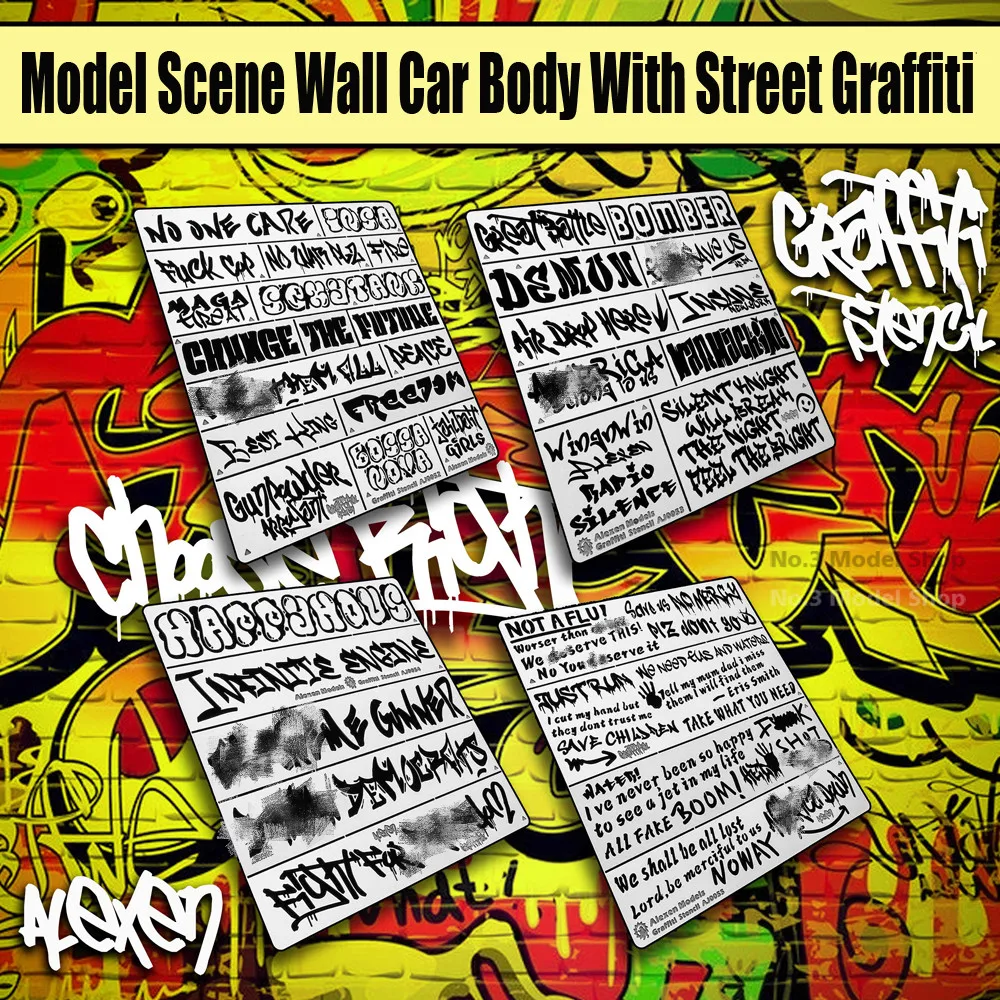 

1/32 1/35 Model Scene Wall Car Body With Street Graffiti Leakage Spray Board Tools Hobby Accessory