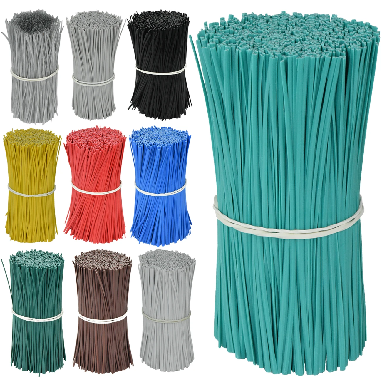 100PCS Gardening Coated Fix Strings Cable Ties Reusable Oblate Iron Wire Twist Tie for Flower Plant Climbing Vines Multifunction