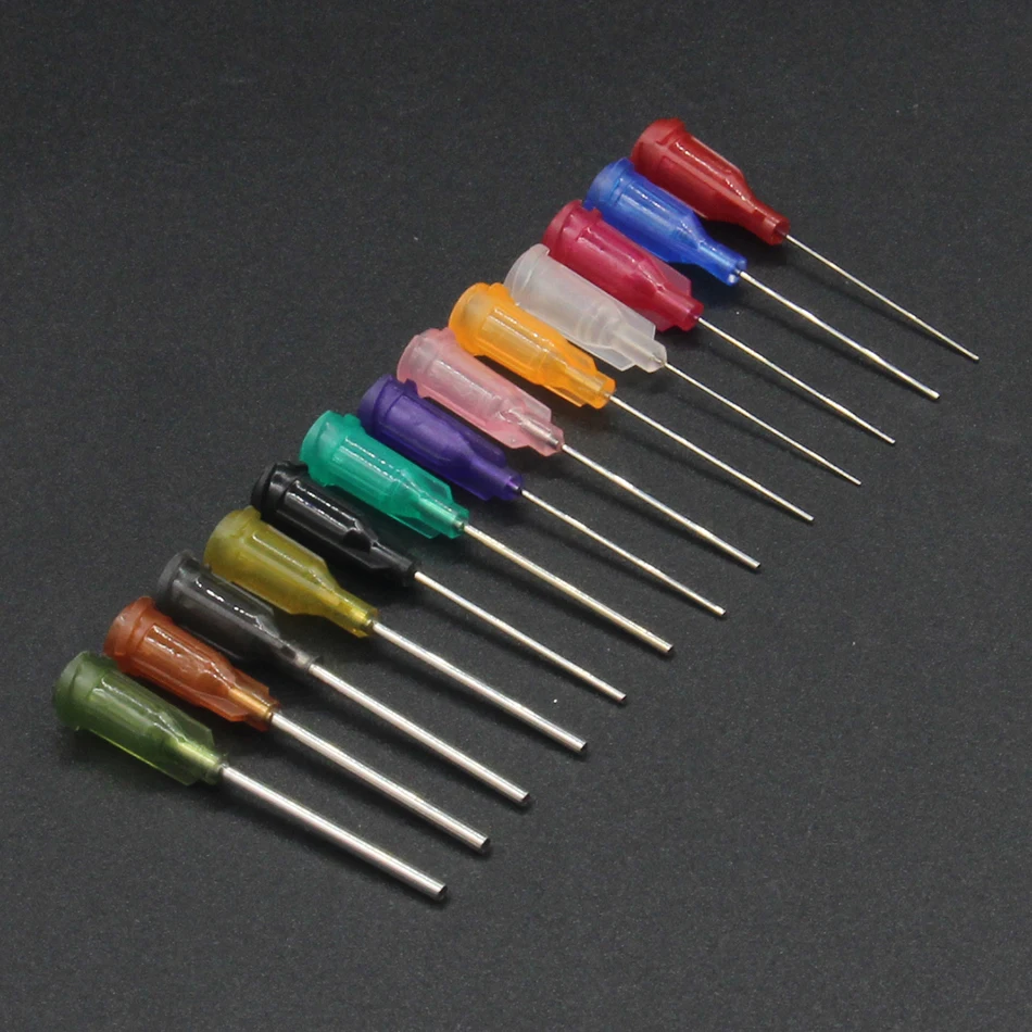 100pcs 14-25G length 43mm Precision passivated S.S. Dispense Tip with PP Safetylok hub, glue dispenser needles