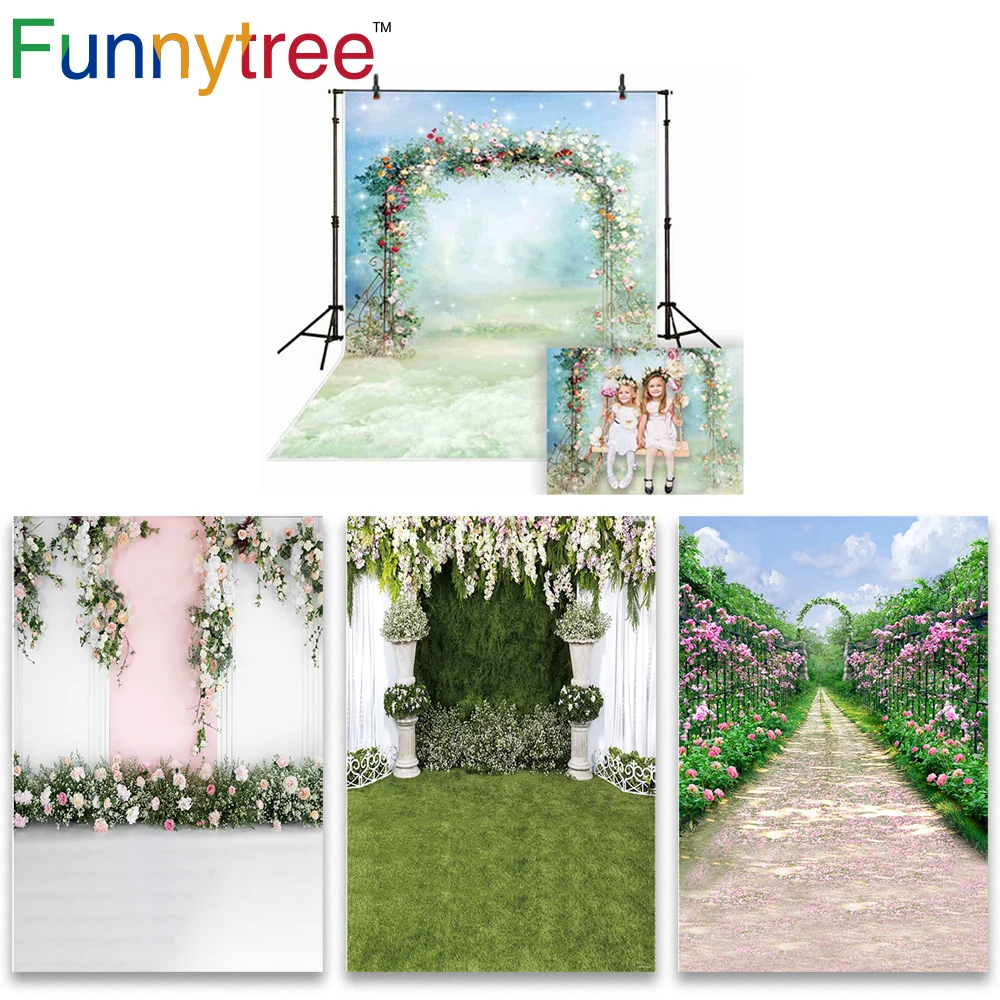 

Funnytree flower arch spring Bridal backdrop frame weddding photocall boda photozone photo studio background Decoration Banner