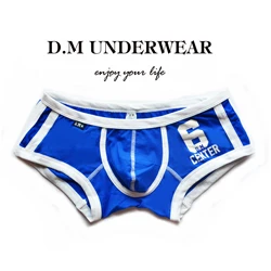 Men personality men's Blue Number underwear comfortable cotton breathable low waist sexy boyshort