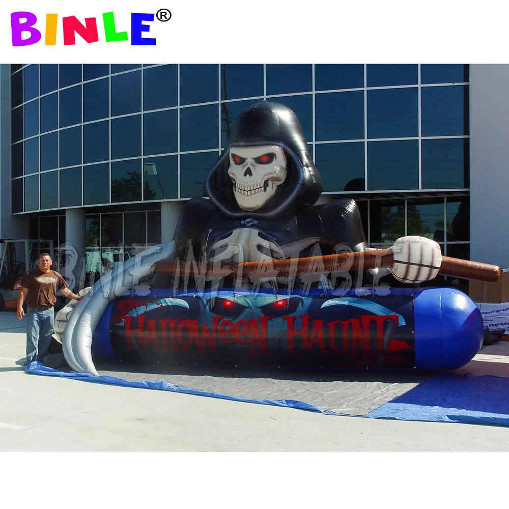 Customized outdoor event advertising 6mlong large Inflatable grim reaper Halloween character model for festival decoration