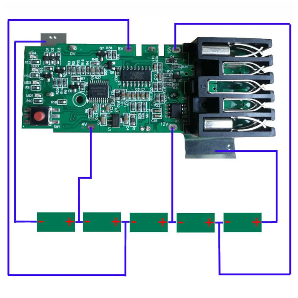 Circuito di protezione di ricarica della scheda PCB per accessori per parti di riparazione della batteria agli ioni di litio Milwaukee 18V