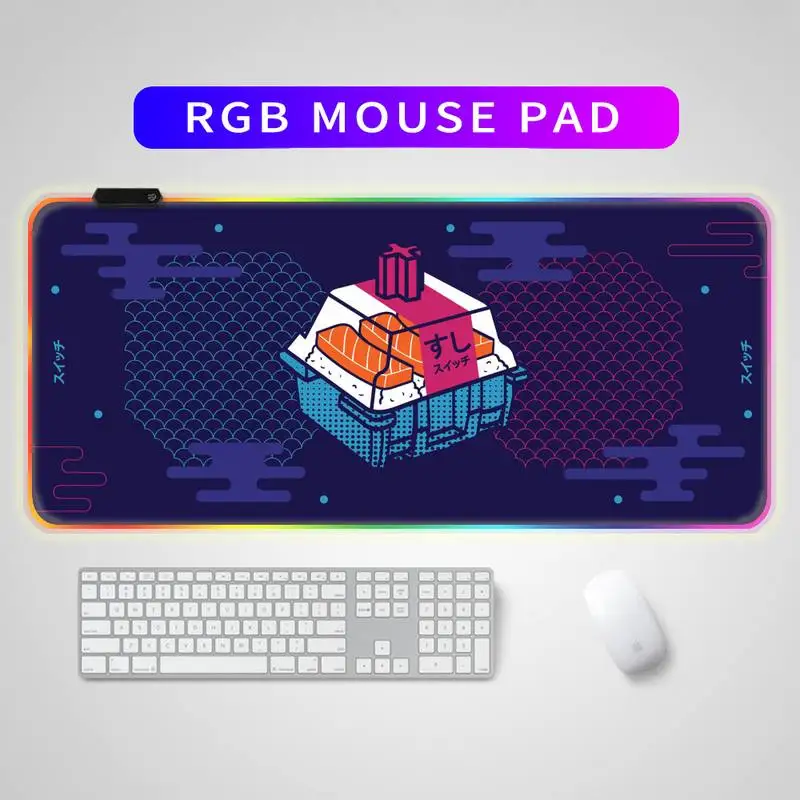 

Rubber RGB mouse pad Xxl Kulermats Input Universe Sushi Suitchi table mat carpet mouse pad Xl PC accessories game pad