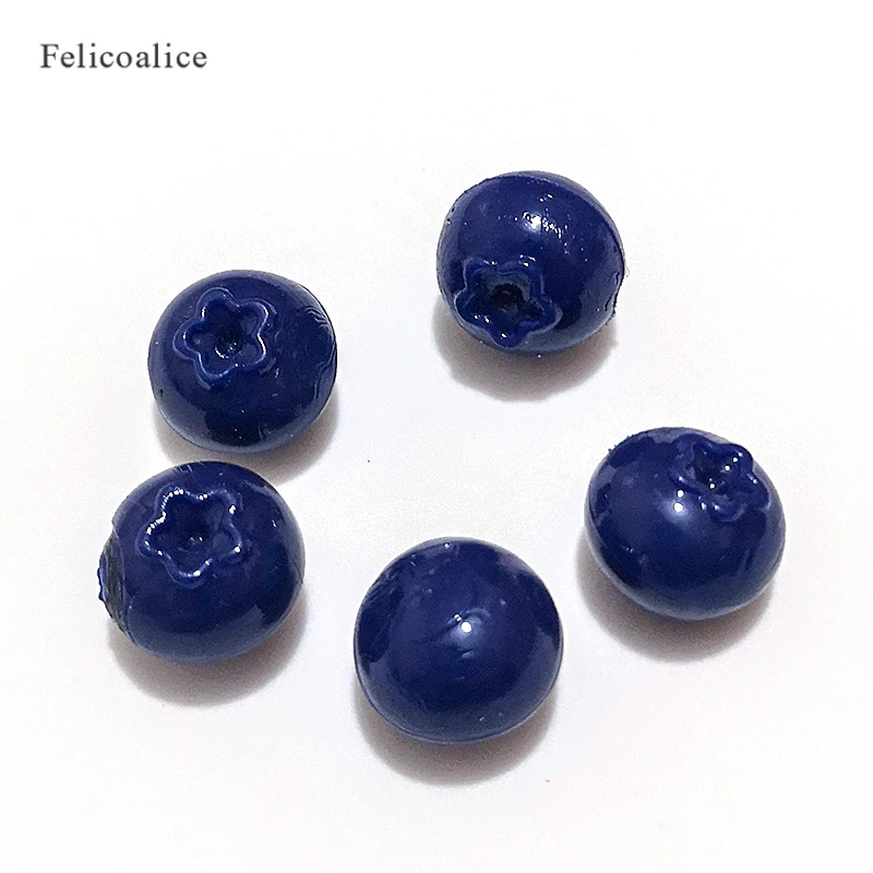 

100pcs 3D Soft Simulation Fruit Fake Cherry/Blueberry/Strawberry Miniature Art Cabochon DIY Decorative Craft Scrapbooking 10mm