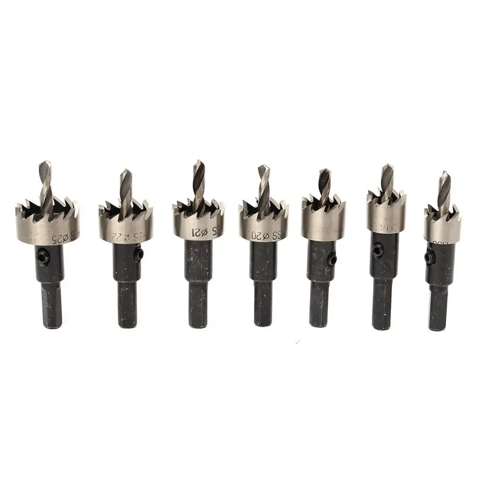 HSS Hole Saw Cutter Drill Bits  High Speed Steel for Pistol Drills / Bench Drills 16/19/20/21/22/25/26/28/30/35/50mm