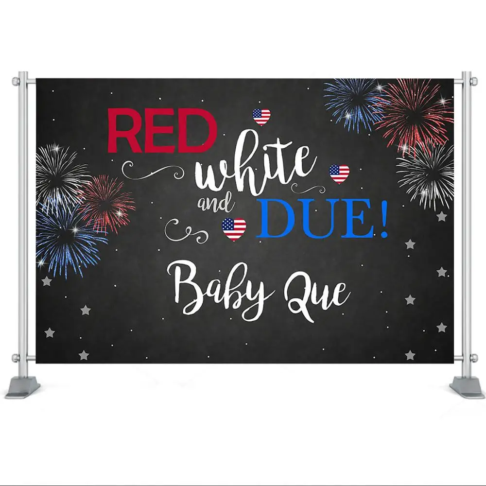 7 월 4 일 베이비 샤워 배경 레드 화이트와 인해 베이비 샤워 파티 장식 배너 베이비 큐 바베큐 베이비 Q 배경