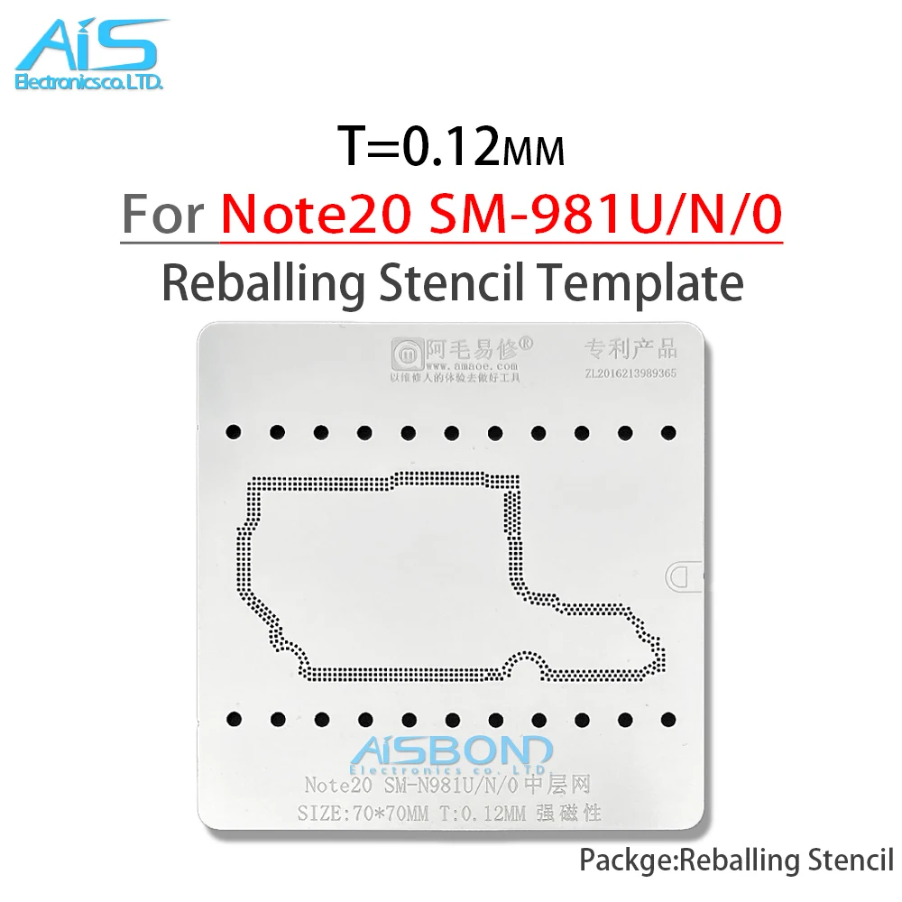 AMAOE Middle Layer Reballing Stencil Template For Samsung Note 20 Ultra N9860 SM-N981U SM-N981N SM-N9810 N981U N981N N9810