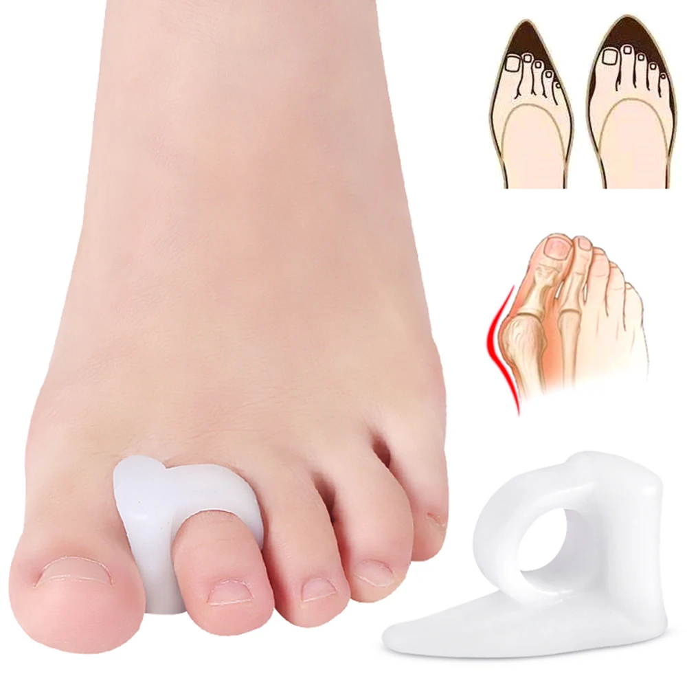 1Pair Gel Toe Spacers Toe Separators for Foot Pain, Overlapping Toes & Crooked Toes, Silicone Toe Spreaders & Bunion Correctors