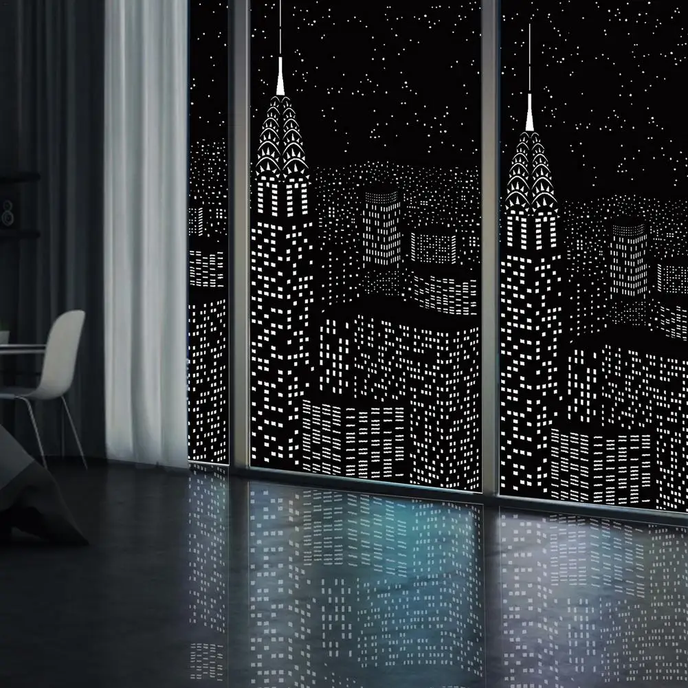 Black New York Building Curtains Beautiful Photo Fashion 3D Curtains Night City Lights Luxury Blackout 3D Curtains 7.0x3.5ft