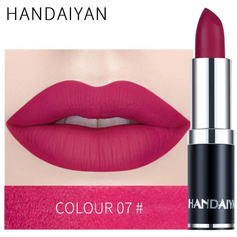 

HANDAIYAN 12Colors Waterproof Long Lasting Matte Lipstick Lip Gloss Cosmetic Velvet Matte Make Up Lip Gloss Maquillage TSLM2