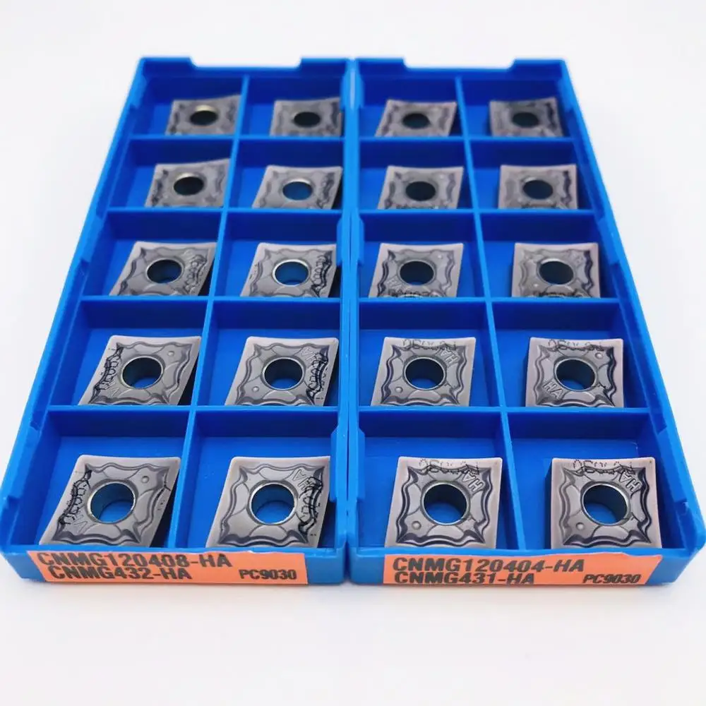 Herramienta de torneado externo de alta calidad, 10 piezas, CNMG120404, CNMG120408 HA, PC9030, CNC, inserto de carburo CNMG 120404
