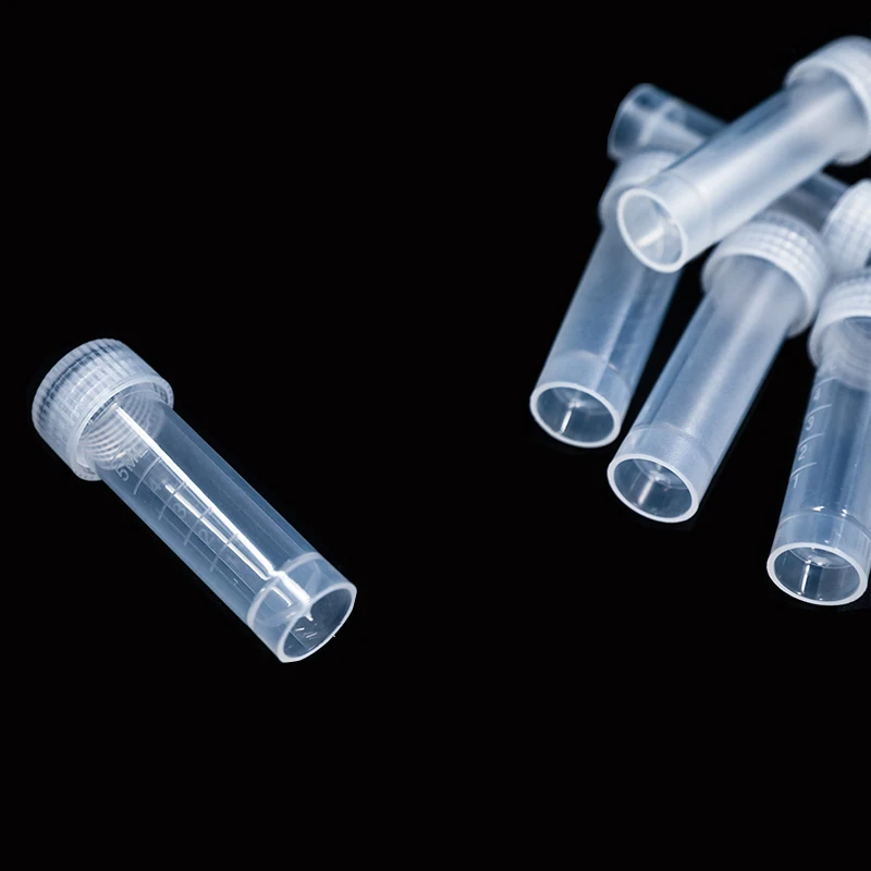 50pcs , 5ml PP Lab Cryopreservation Tube Cryotube Freezing Tubes Centrifuge Tube Volume Vials Bottles With Screw Cap