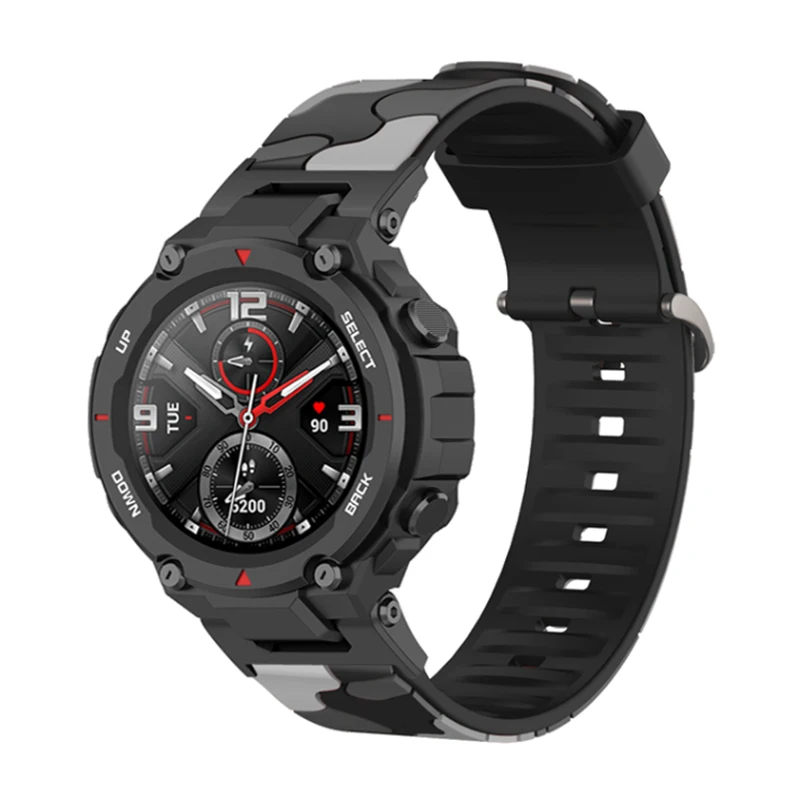 Vòng Tay Silicone Cổ Tay Cho Huami Amazfit T-REX/T-Rex Pro Ngụy Trang Dây Đeo Thay Thế Cho Xiaomi Huami Amazfit T-Rex