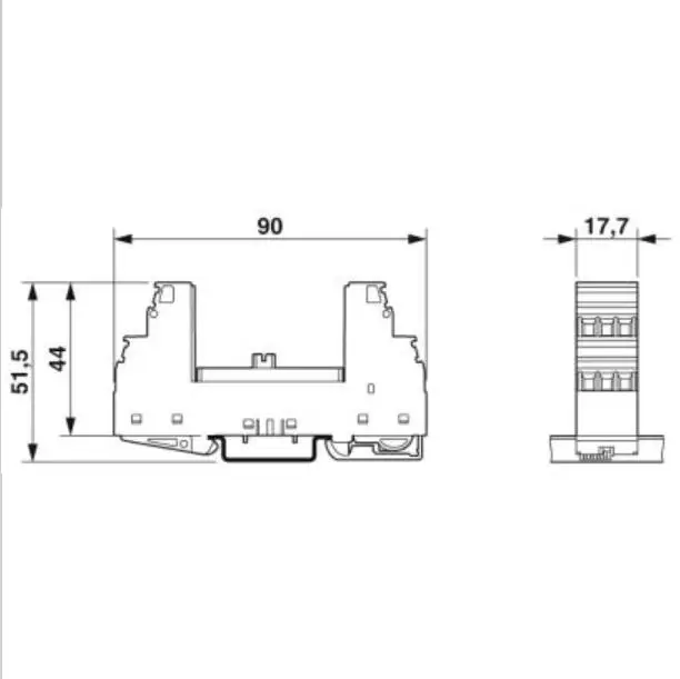 Surge protection base PT2X2-BE 2839208 17.5 mm