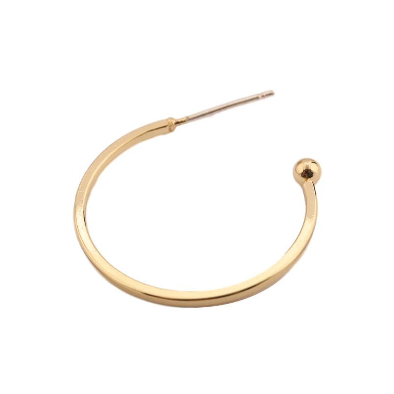 10pcs Golden C Shape Geometric Post Circle Long Earrings Base Connectors Linker For DIY Drop Earrings Jewelry Making Accessorie