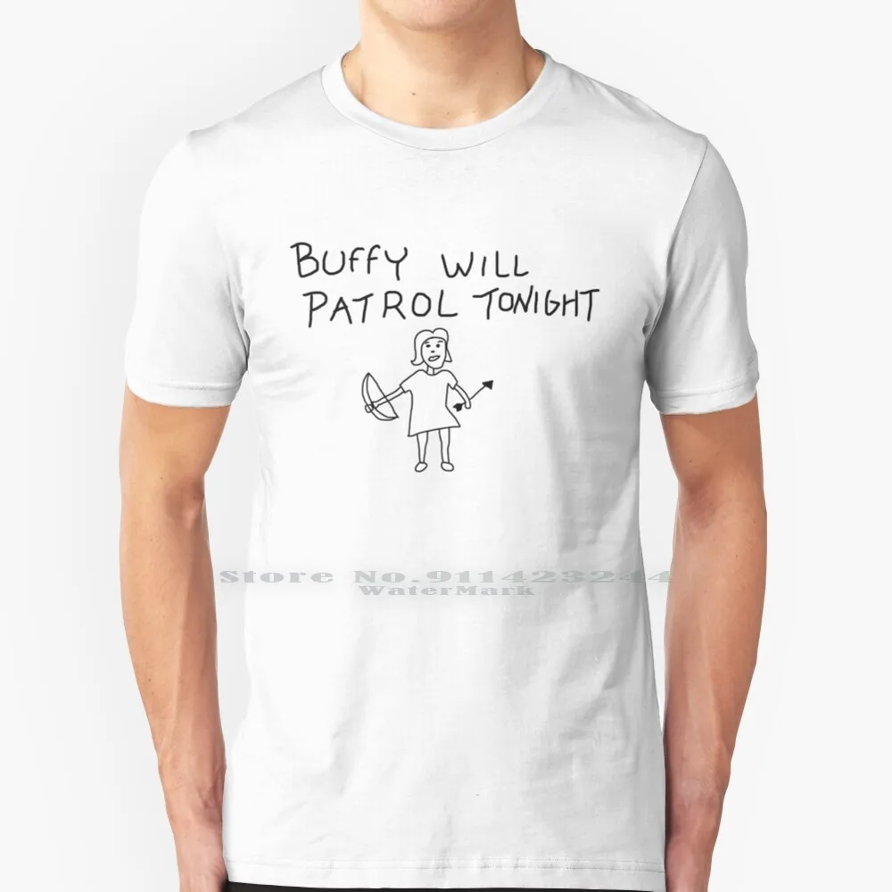 Buffy Will Patrol Tonight T Shirt Cotton 6XL Buffy The Vampire Buffy Summers Joss Whedon Btvs Pop Culture Geekery Nerd 90s