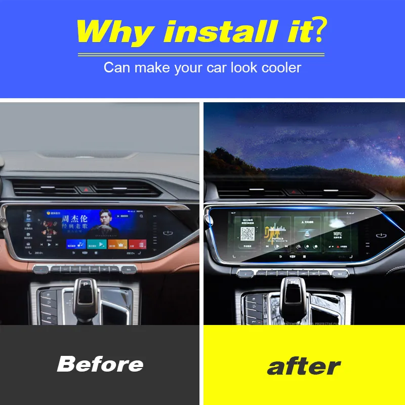 Vtear Car GPS Navigation Screen Protective Film lcd Protector Interior Accessories For Geely Atlas Pro Azkarra Belgee X70 2023