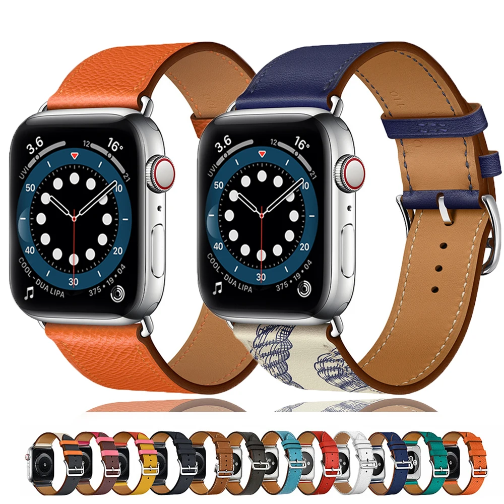 Leather Strap For Apple Watch 5 Band 44mm 40mm IWatch 38mm 42mm Genuine Bracelet Single Tour For Apple Watch Series 6 5 4 3 SE