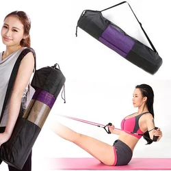 Conveniência preto yoga mochila tapete de yoga à prova dwaterproof água mochila transportadora malha alça ajustável esporte ferramenta sacos ginásio