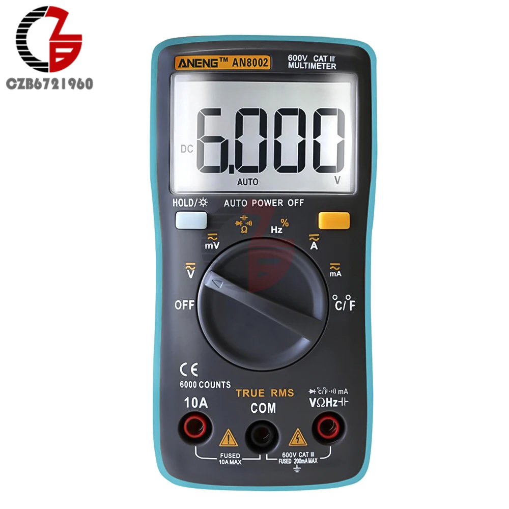 ANENG AN8002 Multimeter 6000 Counts Backlight Lightweight Pocketed Multitester LCD Electrical Measurement Instruments Tools