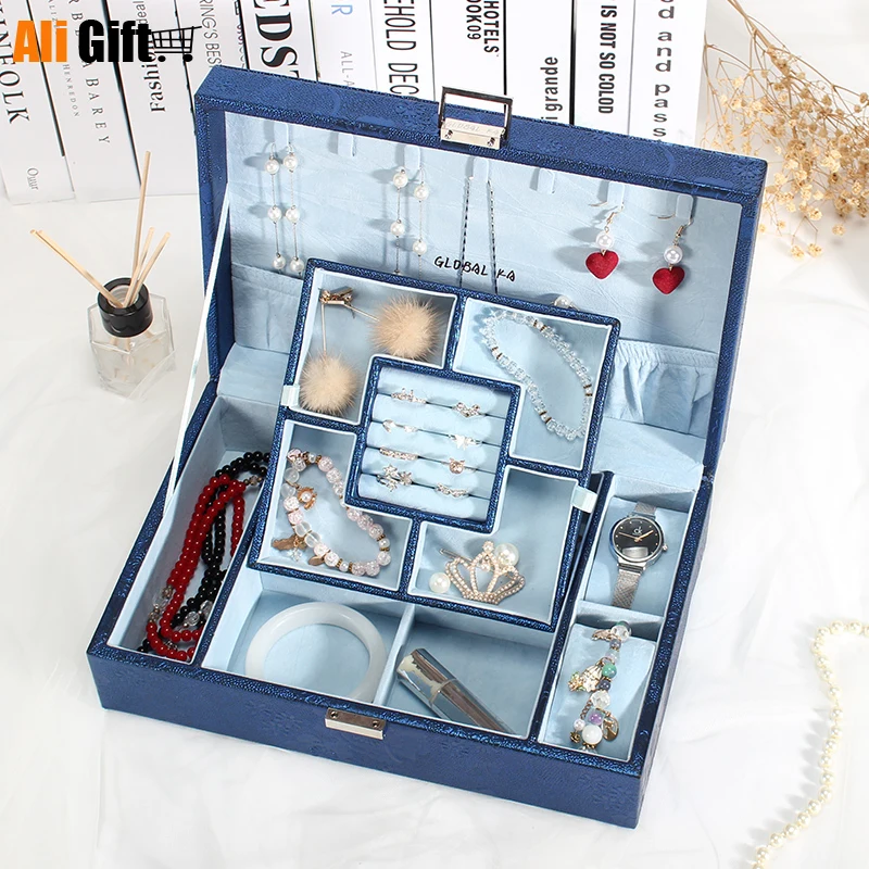 

Jewelry Box Large-capacity Household Jewelry Storage Box Jewelry Box Princess European Korea Necklace Earrings Box Simple Gift