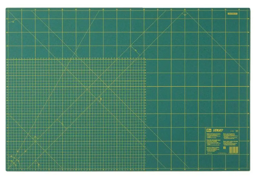 611382 Cutting Mat plastic green cm/with inch scale 90 cm 60 cm