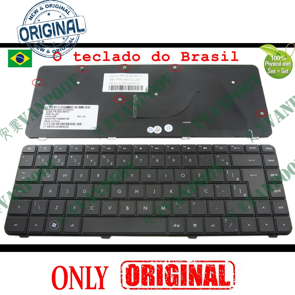 New Notebook Laptop Keyboard for HP Compaq Presario G42 CQ42 AX1 G42-100 G42-200 G42-300 G42-400 Black Brazil BR BZ V112246AR1