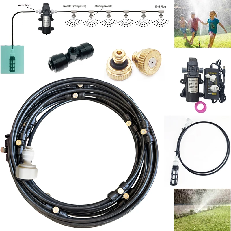 

12V5A 60W 20-40 FT Micro Misting Pump Portable Water Sprayer Fog Machine Water Sprayer Kit For Outdoor Patio Garden Cooling