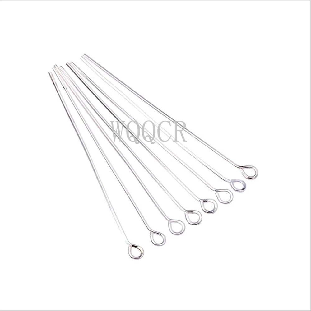 925 Sterling Silver 100pcs 14-70mm Heads Eye Flat Head Pin for Jewelry Making Findings Accessories Wholesale Earrings Supplies