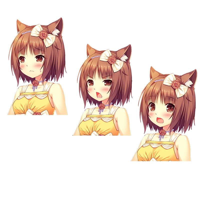 Three Ratels CA68  NEKOPARA_CHRONICLE Azuki cute cat ear girl Waterproof Decal on Wall Fridge car hood moto gift laptop