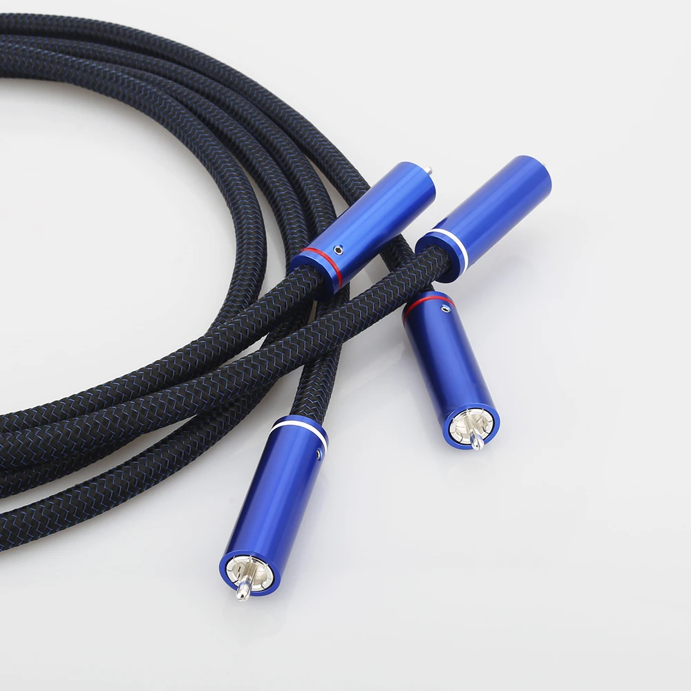 Audiophiles RCA 2RCA ชาย 2RCA ชาย HIFI ซับวูฟเฟอร์ Converter อะแดปเตอร์เส้นผ่านศูนย์กลาง 8 มม.HIFI RCA สาย