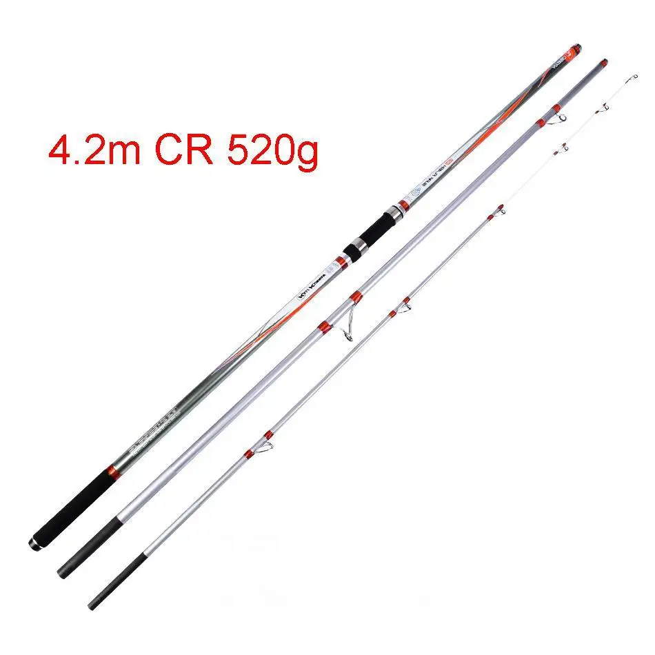 ZZ05 Fuji Top Ring 4.2m 520g Kali Pure Carbonfiber SurfCasting Rod Solid Tip Dia. 1.8mm Butt Dia. 25mm Bait 100-300g