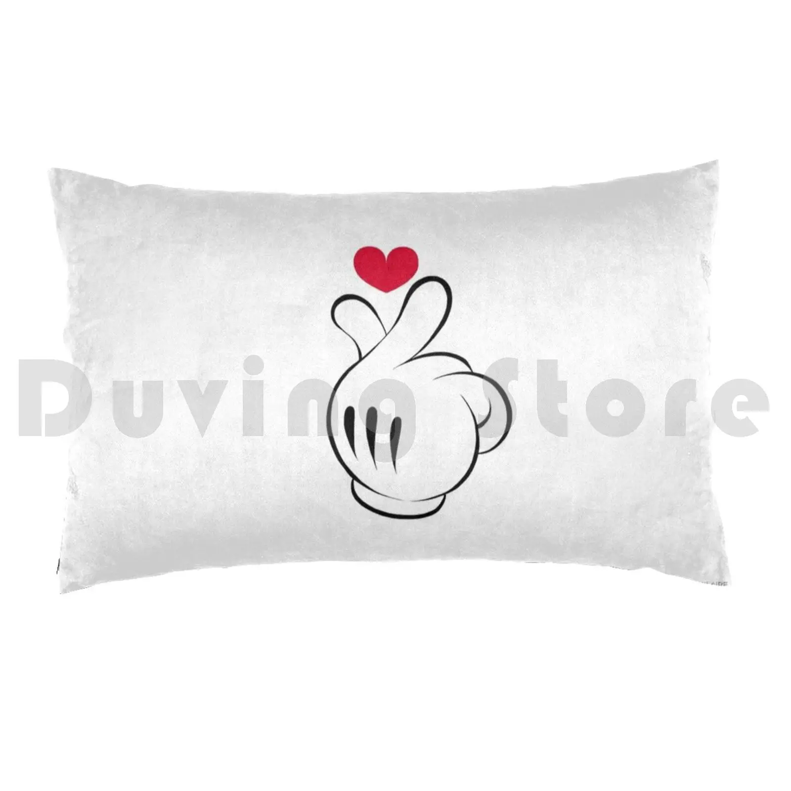 Korean Mickey Heart Pillow Case Printed 50x75 Korean Heart Mickey Cute Kawaii K Pop Idol Heart Child