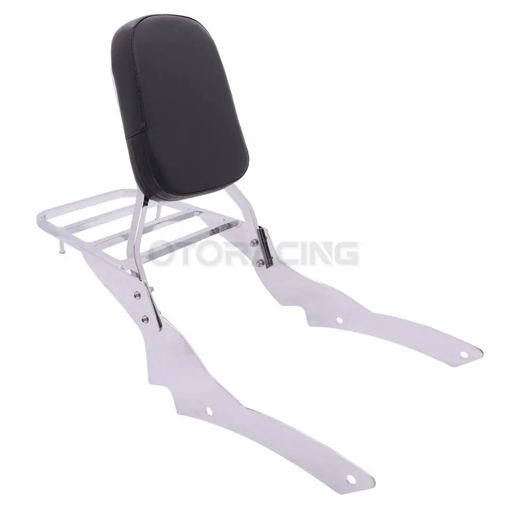 Motorcycle Backrest Sissy Bar w/Rear Luggage Rack For Yamaha V-Star XVS400 XVS650 Custom 1996 1997 1998 1999 2000 2001-2017