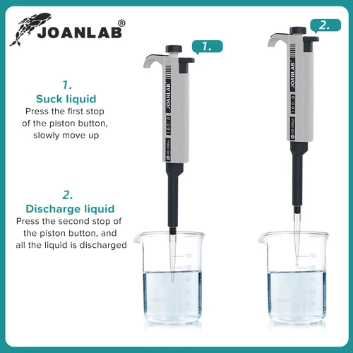 Imagen 2 del producto JOANLAB Pipeta de laboratorio Pipetas de plástico cuentagotas Manual Digital Micropipeta ajustable Equipo de laboratorio con puntas de pipeta