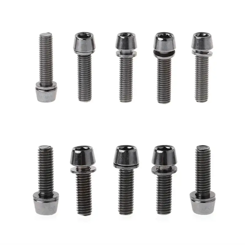 Five M5x20 Mm / M6x20 Mm Bicycle screws, With Spacer Bar Lifting plate, MTB Road bicycle, High strength, Durable And Rust Proof