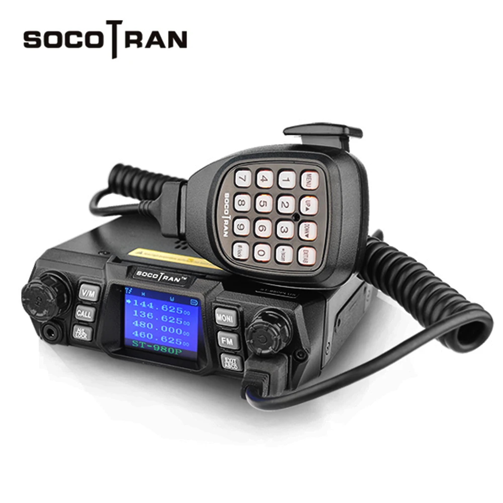 Mobile Ham Radio Transceiver VHF 75W UHF 55W High Power Mobile Car Radio Dual Band Quad Standby Vehicle Transceiver Station