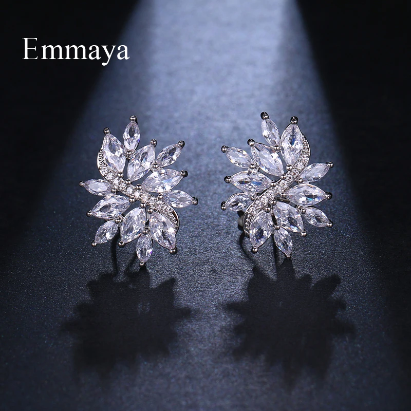 Emmaya-女性のためのクリエイティブで対称的なイヤリング,キュービックジルコニアaaaカラージュエリー