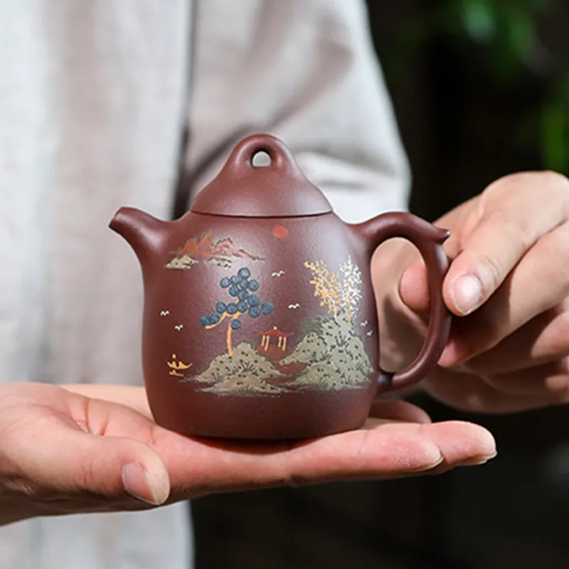 240ml Raw Ore Zhu Mud Dragon Egg Teapots Traditional Yixing Purple Clay Tea Pot Home Filter Tea Kettle Customized Teaware