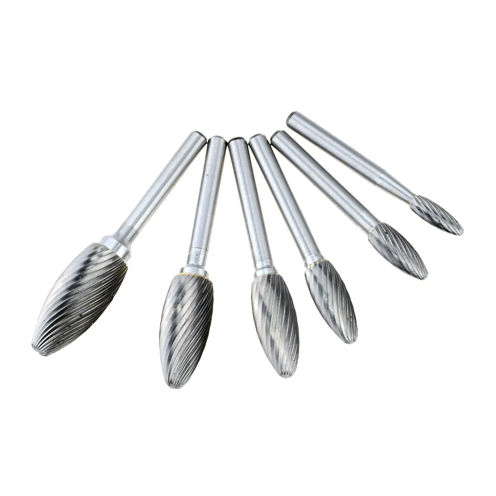 6-16mm utensili a mano a forma di fiamma utensili a mano incisione in metallo fresa codolo cilindrico fresa rotativa forma H metallo duro rotante