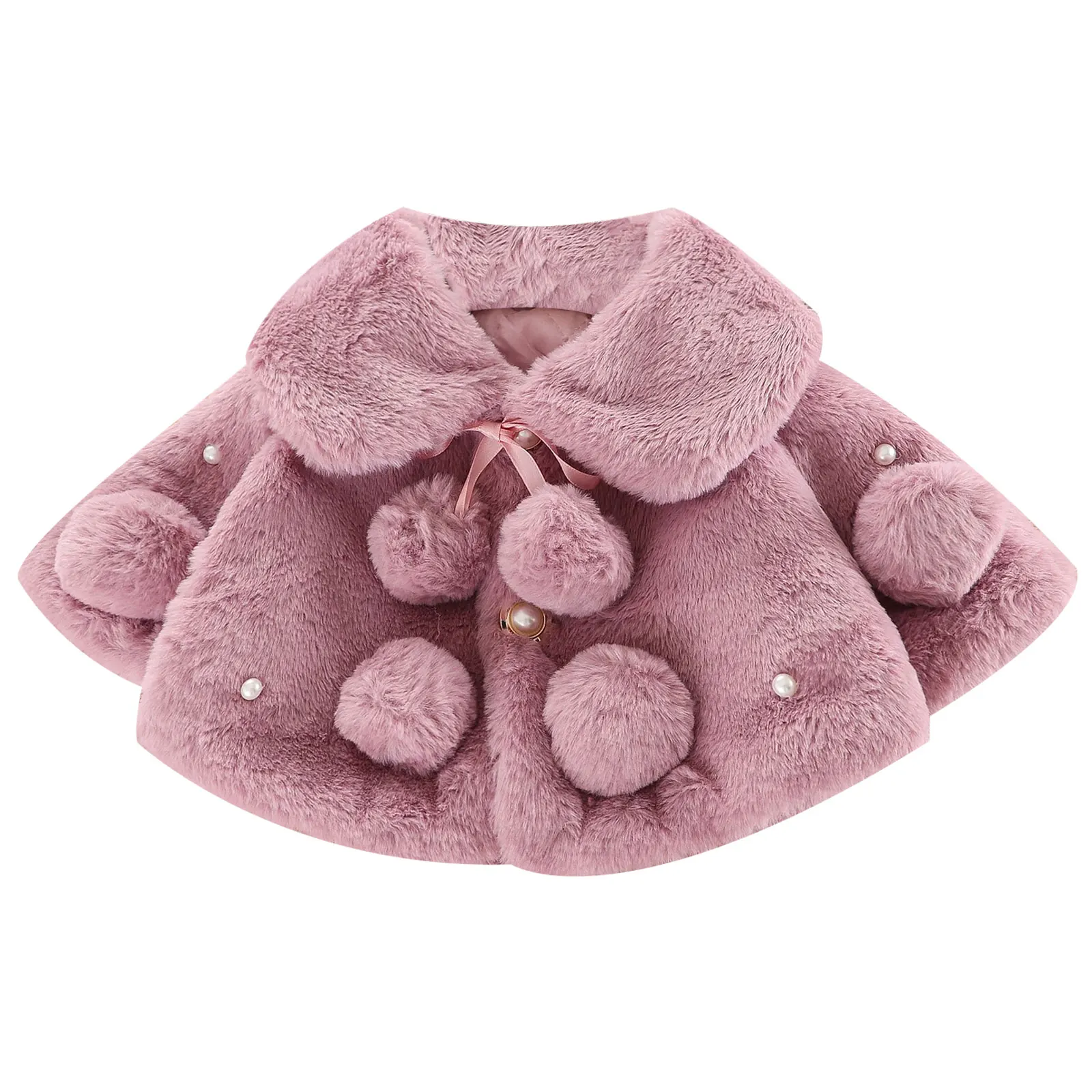 Newborn Baby Clothing Girls Jacket Princess Cloak Cape Winter Infant Baby Girl Warm Fur Coat Xmas Wedding Party Dress Outerwear