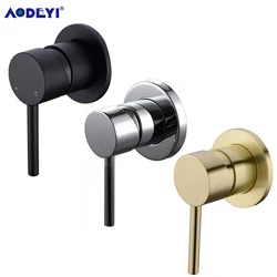 Brass Shower Valve Showers Faucet Diverter Control Valve Wall Mounted Mixer Valves for Spout Shower Head Matte Black & Chrome