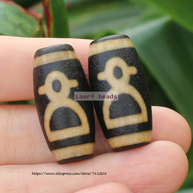 12-14x28-30mm Teeth Yellow Ancient Tibet Dzi Agate Beads,Lucky Symbol,Powerful Amulet,For DIY Jewelry Making !