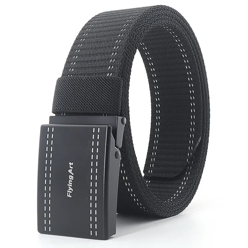 

Fashion Mens Metel Buckle Belts Breathable Canvas Sewn Younger Outdoor Leisure Sport Cowboy Jeans Accessories Unisex Cinto