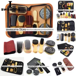 Professional Shoes Care Kit Portable For Boots Sneakers Cleaning Set Polish Brush horn Shine Polishing Tool For Leather Shoes