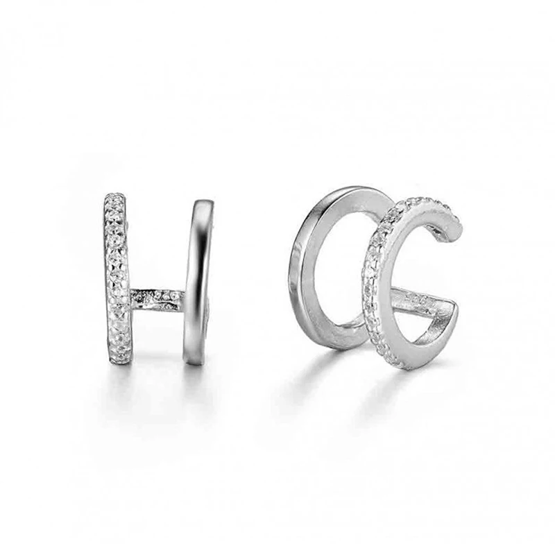 Prevent Allergies 925 Silver Minimalist Female Ear Clips Without Pierced Ears Exquisite And Fashion High-Quality Birthday Gifts - view 2
