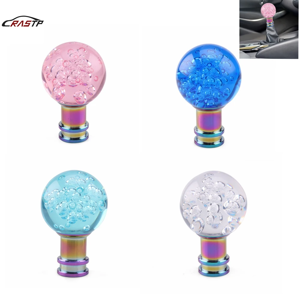 

Car Manual Shift Knob Gear Shifter Head Shift Knob Stick Crystal Transparent Bubble Pink Blue White Gear Shift Knob RS-SFN081